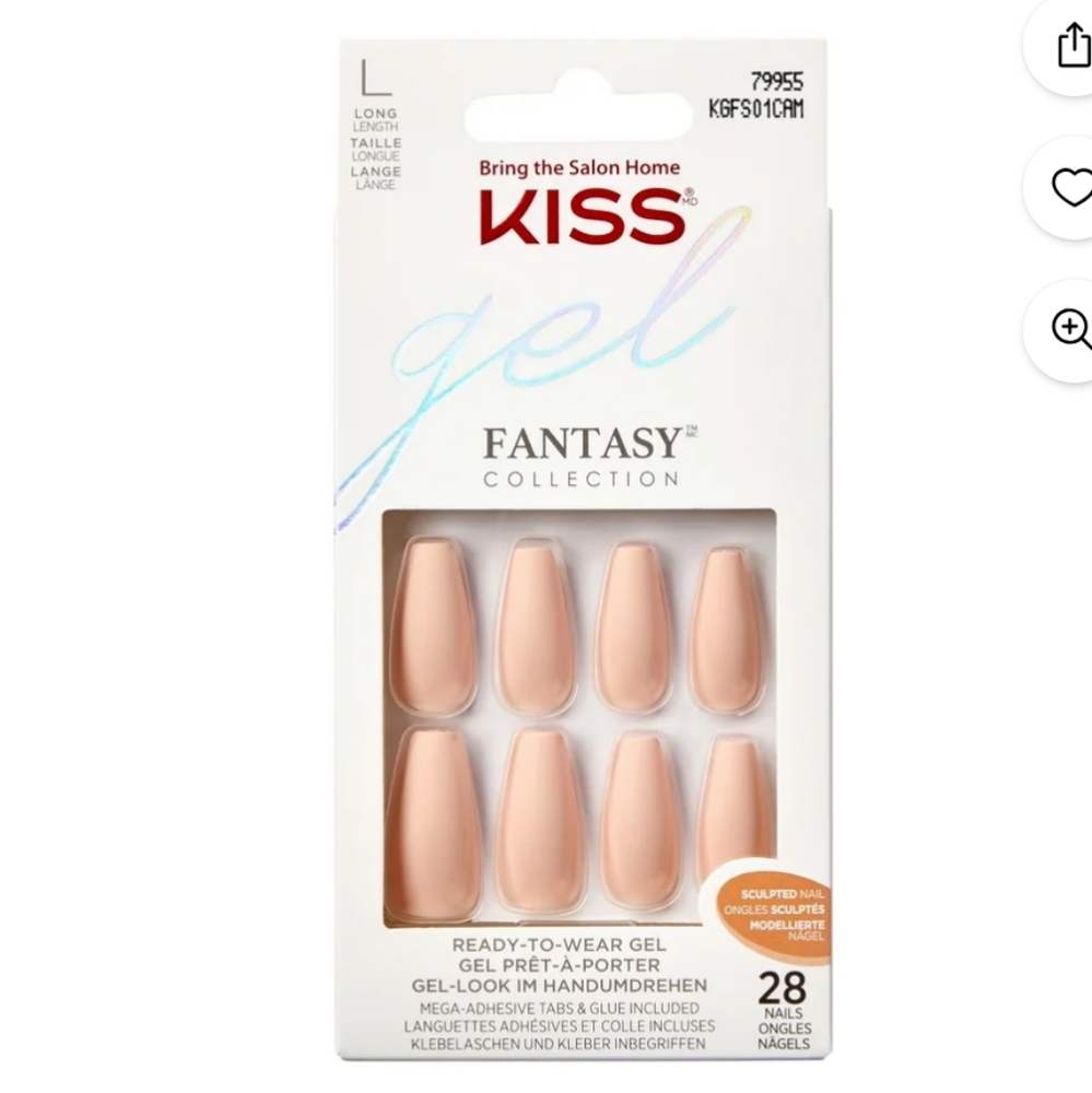 KISS Gel Fantasy Sculpted Nails - 4 the Cause - Brand New